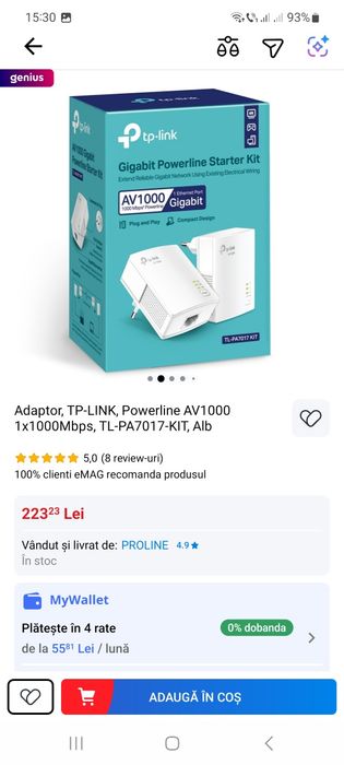 Adaptor tp-link powerline date