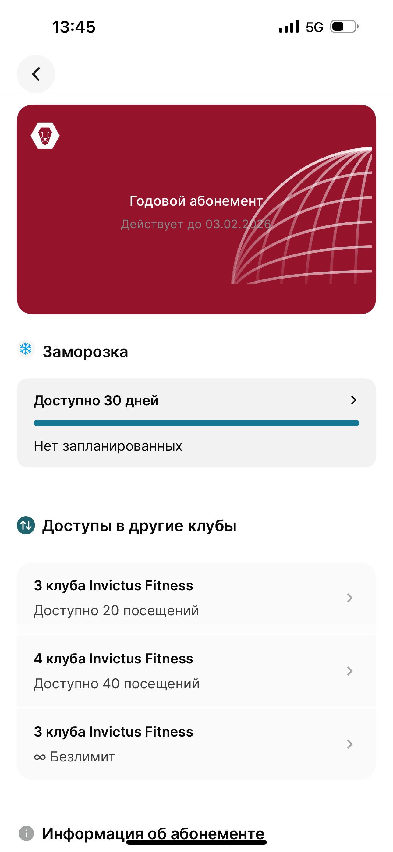 Абонемент Invictus