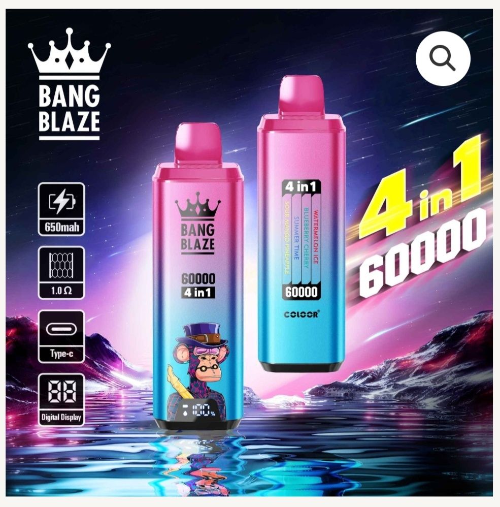 2 x Bang Blaze 60000 Puffs 4 Arome in 1 Reîncărcabil