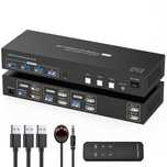 Comutator Switch KVM HDMI TJCXELE ​​4K60Hz pentru 3 PC-uri,2 monitoare