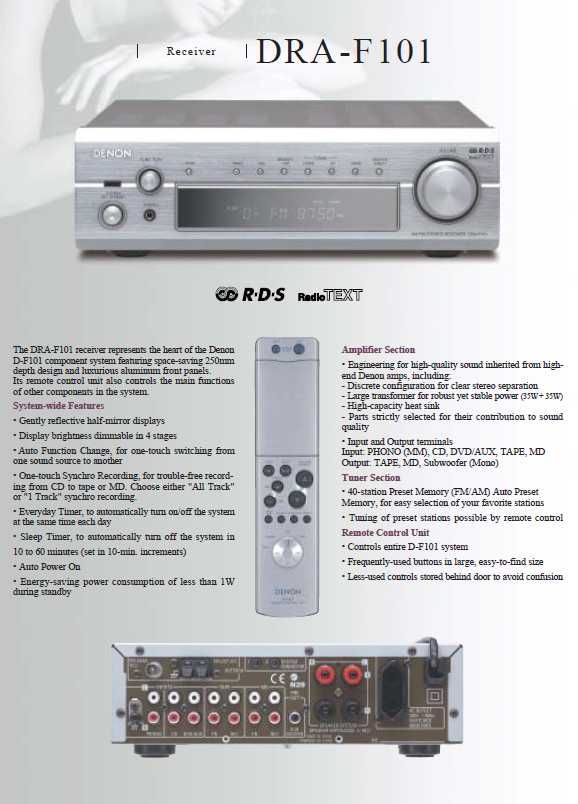 Amplificator si CD Player DENON F101, Telecomanda originala RC 927