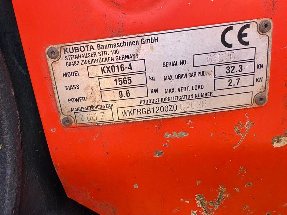 Miniexcavator Kubota KX 016-4, 1,6t, rate bancare