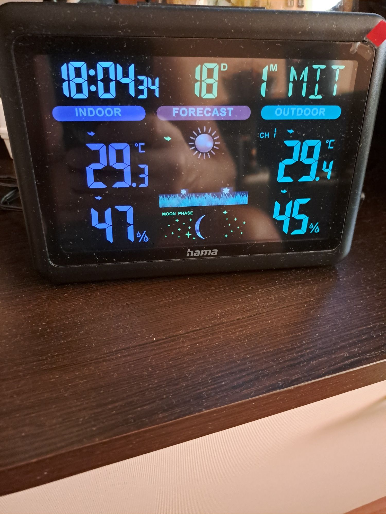 Метеорологична станция, Hama, LCD дисплей, Батерия