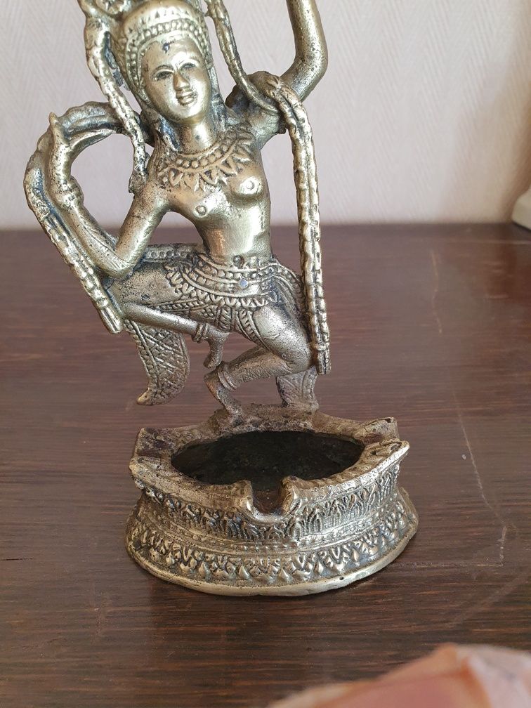 Statueta veche Shiva cu suport de ars esențe parfumate metal bronz