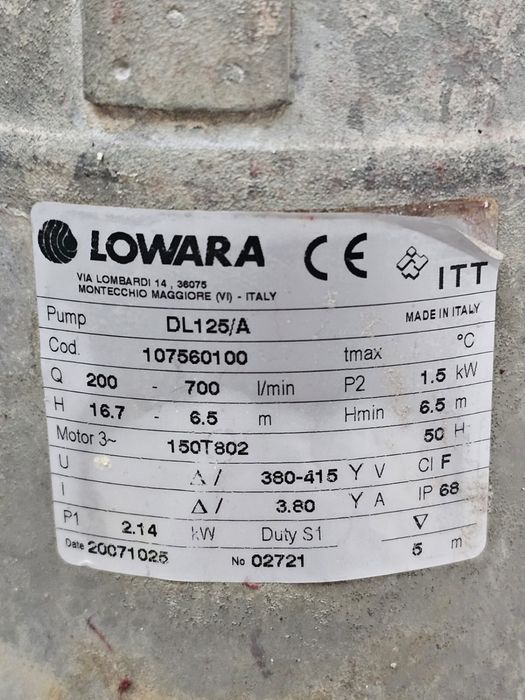 Pompa submersibila LOWARA DL 125/A