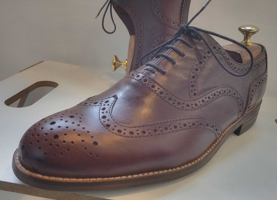 Pantofi oxford wingtip premium Scalpers Spain 40.5 41 piele naturala