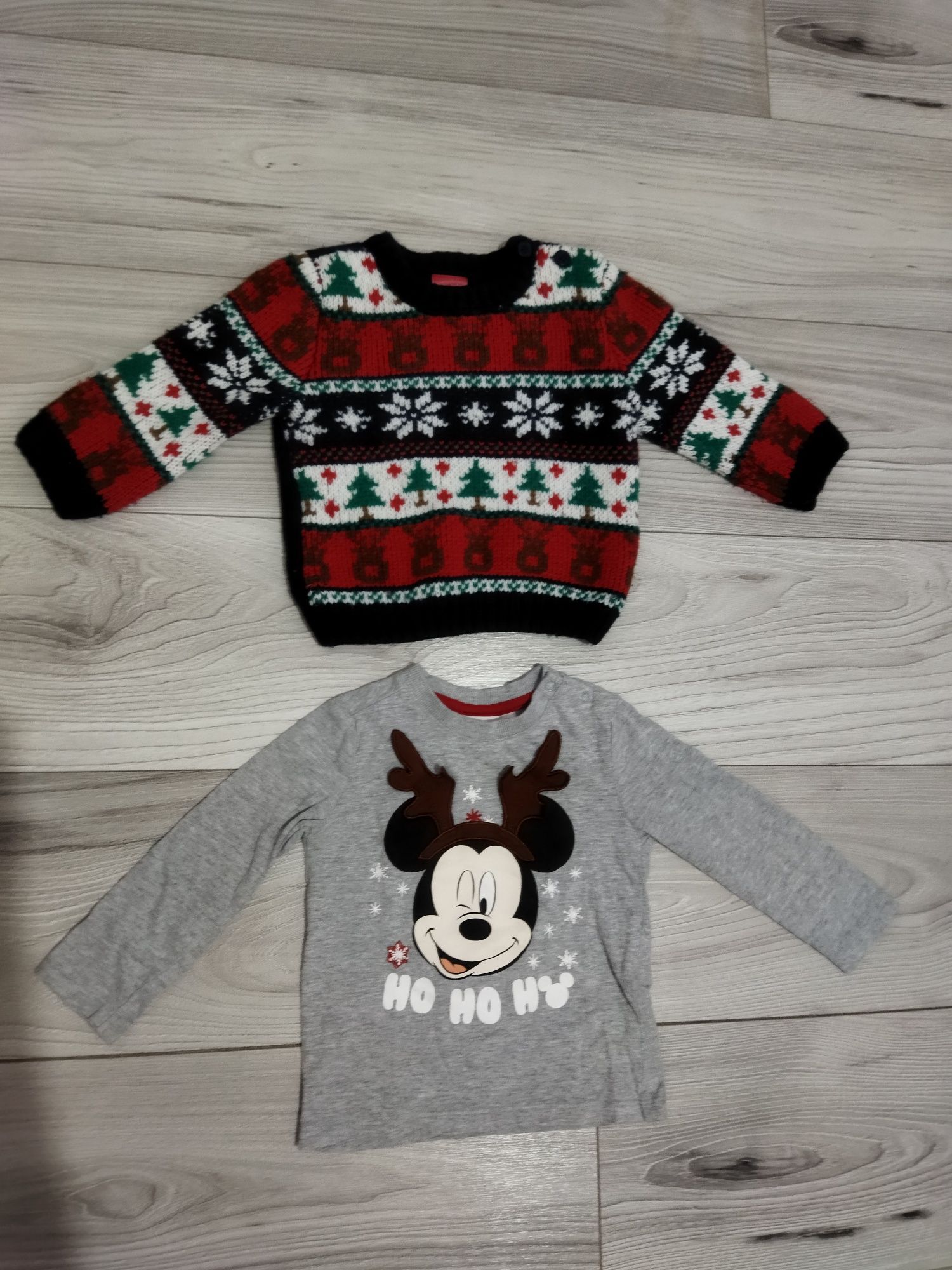 Set bluza si pulover de Crăciun mărimea 86 băiat 12-18 luni Mickey
