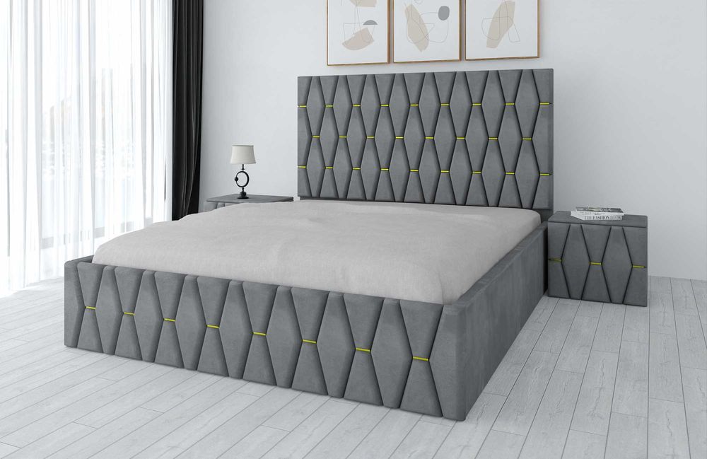 Paturi Dormitoare Tapitate Gri Maro Verde Alb Negru Turcoaz Bej K23