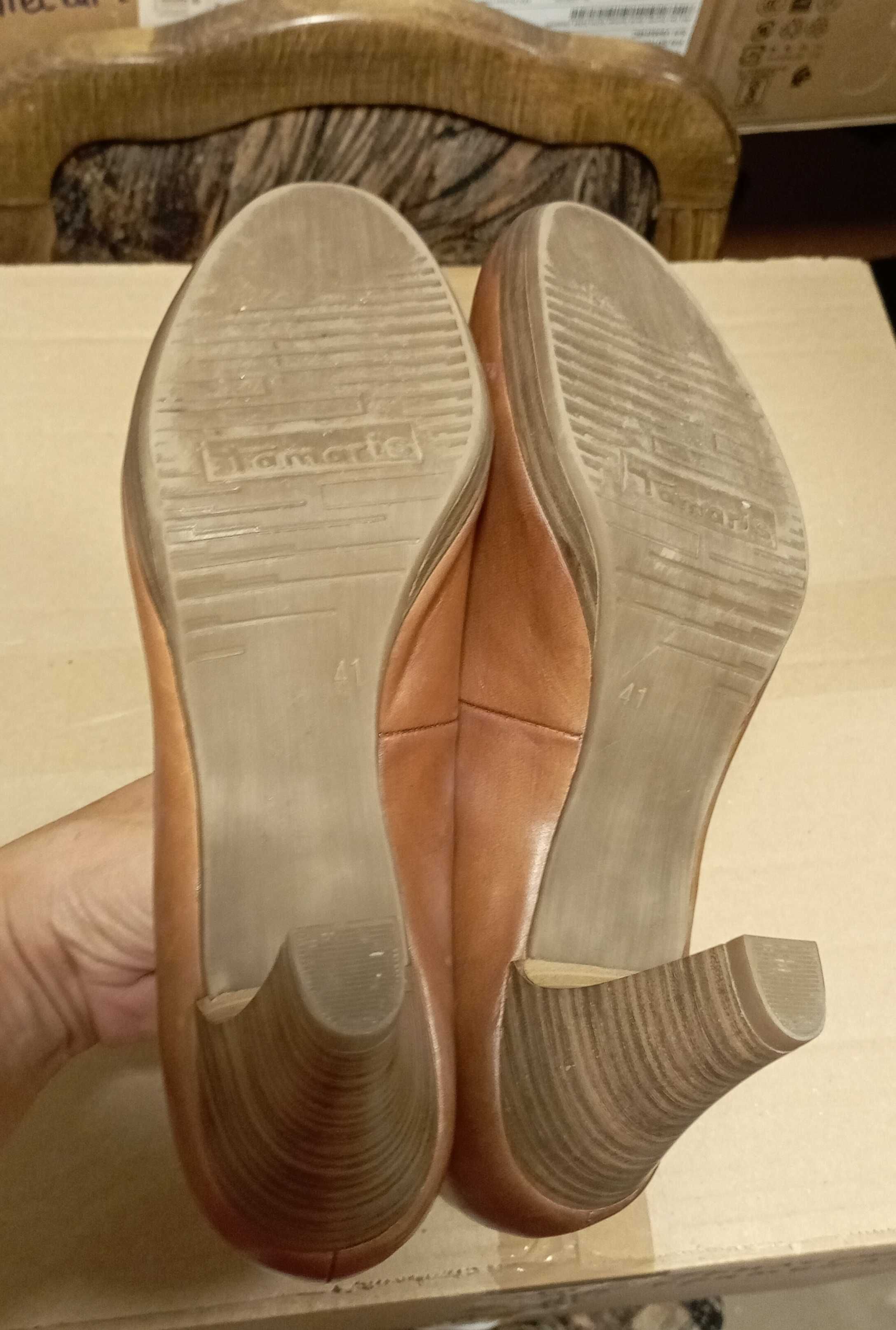 Дамски обувки естествена кожа, Tamaris, №41, стелка 25,5см.