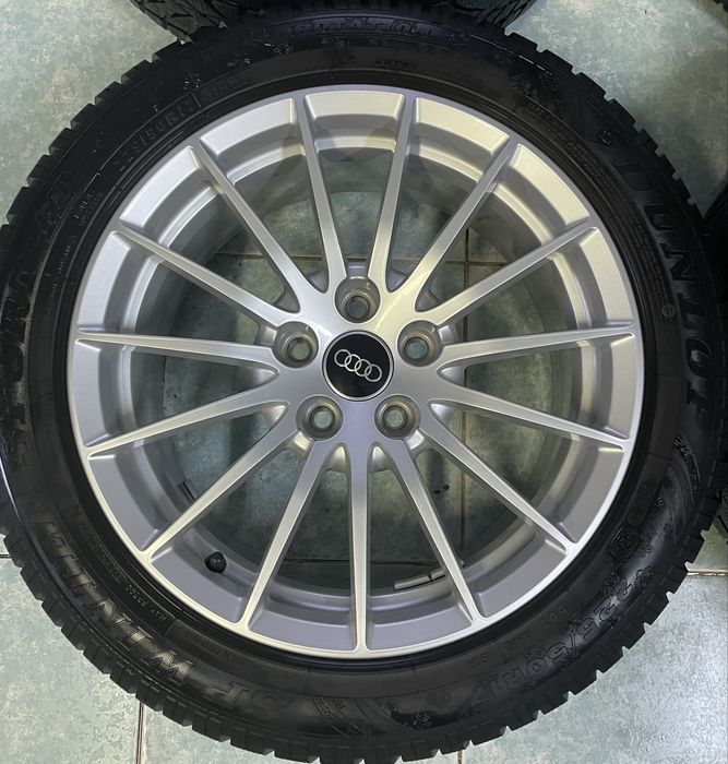 Jante aliaj R17 originale AUDI A4 A5 A6 225/50/17 iarna DUNLOP