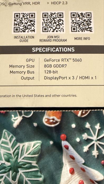 Placa Video  Nvidia GEFORCE RTX 5060 MSI