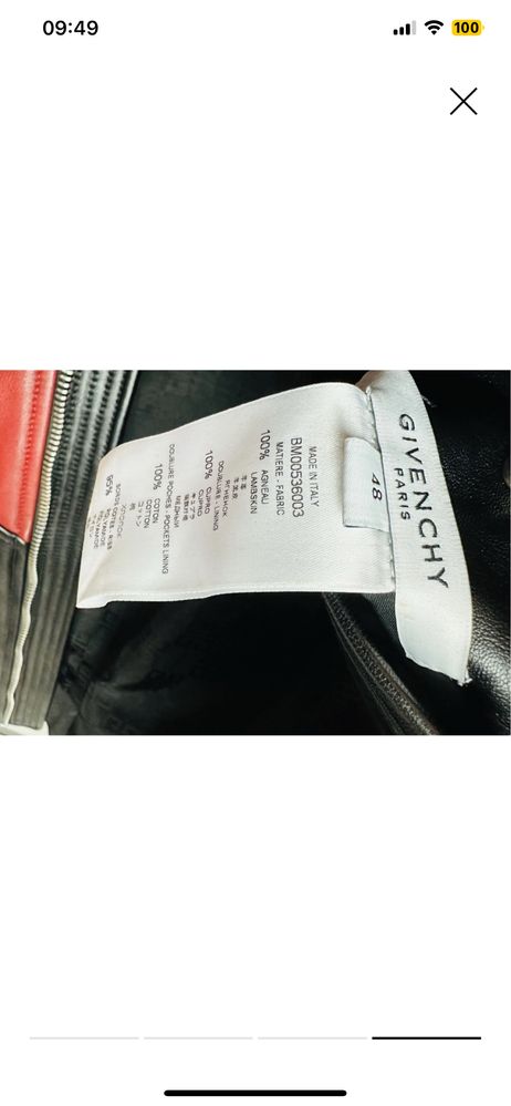 Vand geaca de piele barbat Givenchy noua cu eticheta.