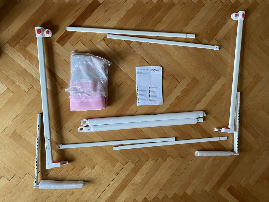 Balustrada, roz, de protectie pat copii  VidaXL lungime 2m