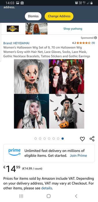 Set peruca gri si accesorii -  halloween