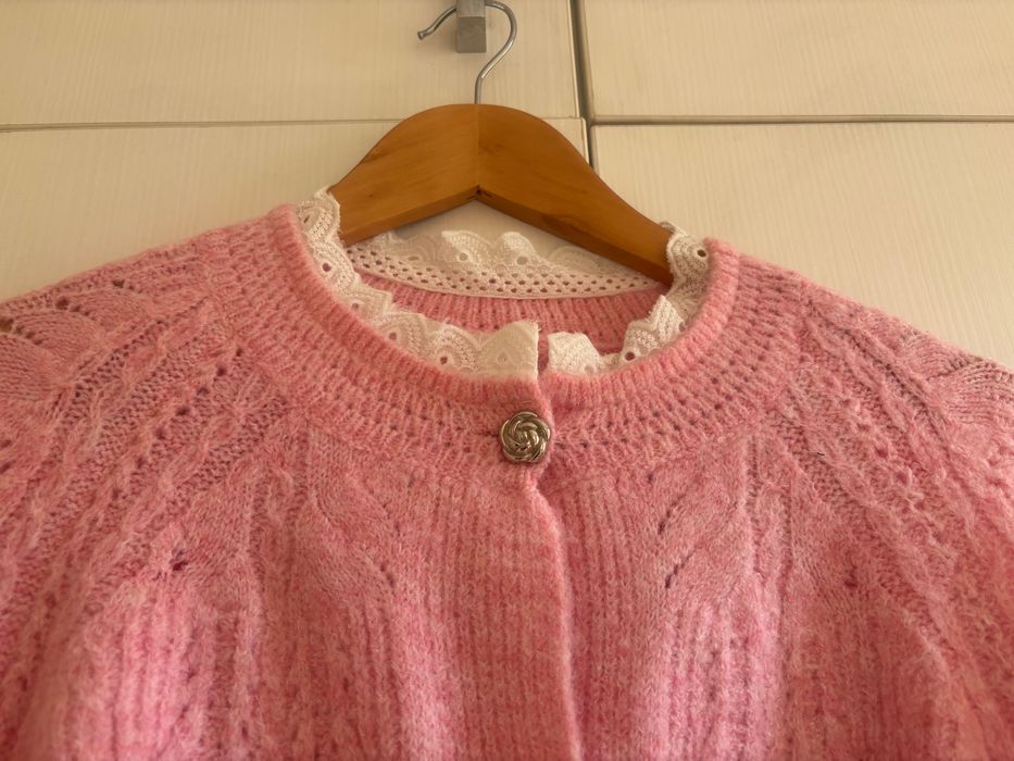 Дамска жилетка в бебешко розово