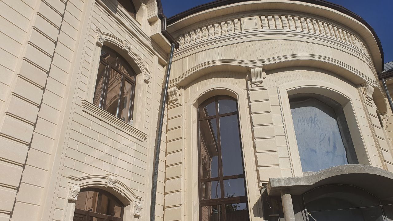 Тош,фасад ишлари, травертин гранит