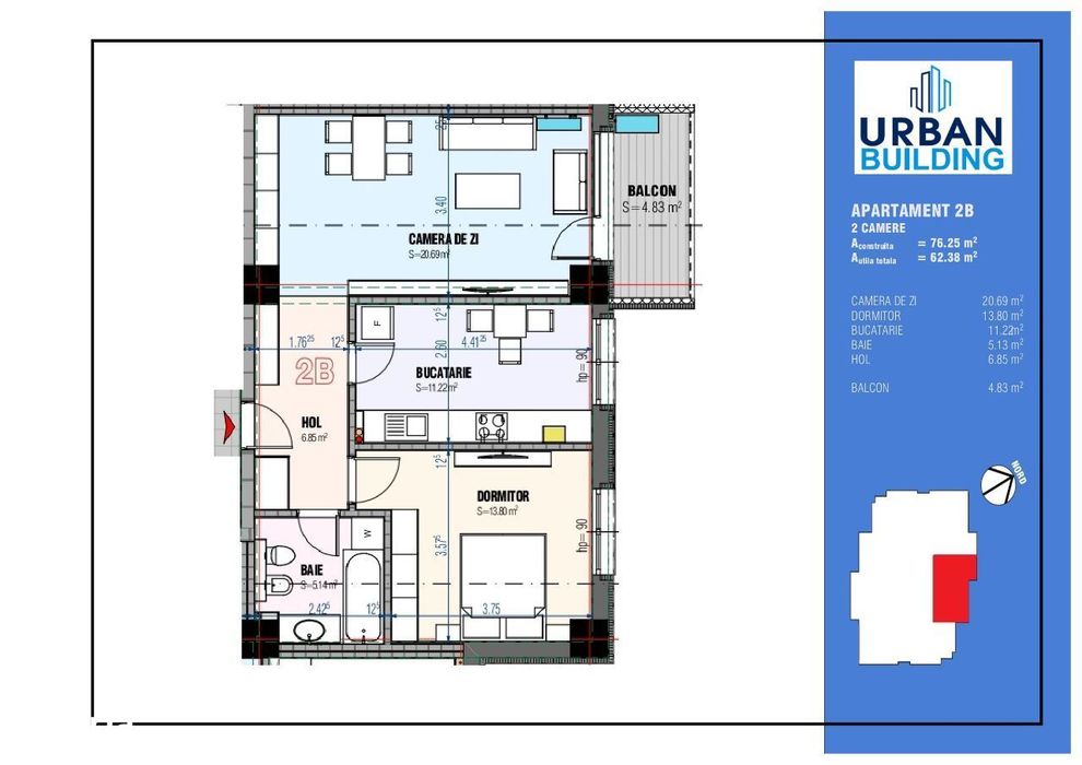 Apartament 2 camere URBAN Building