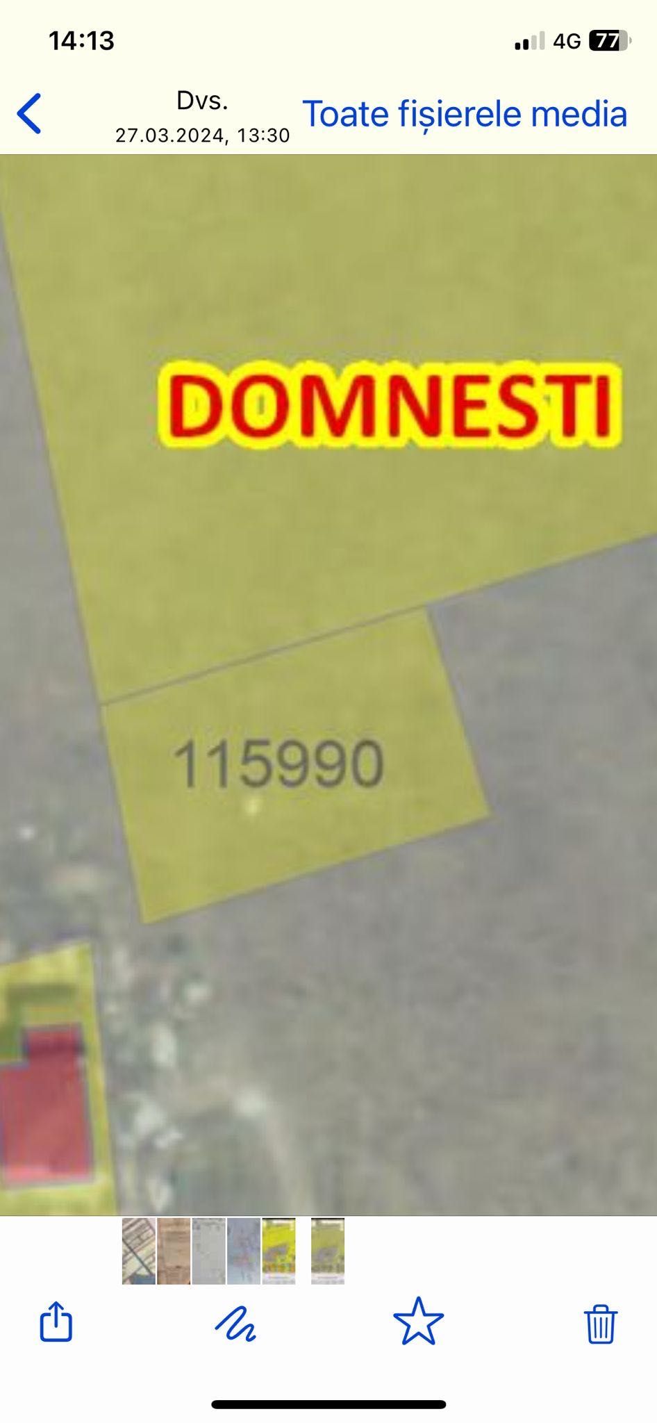 Teren 889 mp Crengutei-Narciselor Domnesti 43 euro/mp