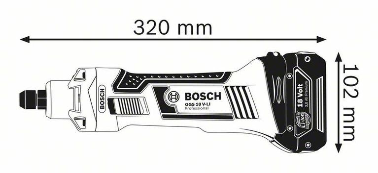 Шлифмашина прямая аккумуляторная BOSCH GGS 18 V-LI