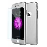 Husa GloMax FullBody Silver Apple iPhone 8 Plus cu folie de sticla