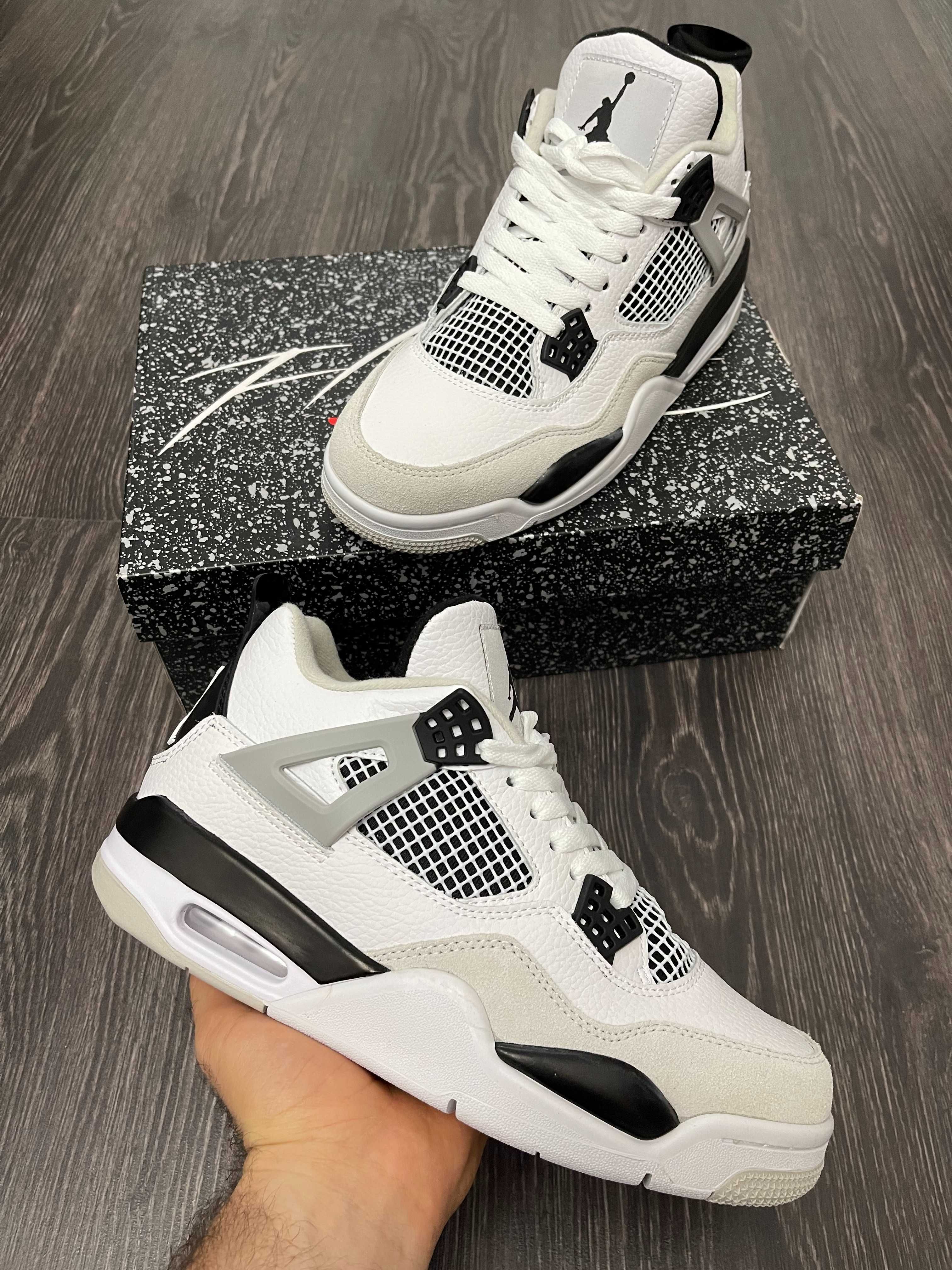 Adidasi JORDAN 4 Retro Military Black - Produs NOU PREMIUM din Piele