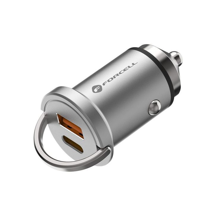 Мини зарядно за кола Type C + USB A PD QC3.0 3A 20W FORCELL F-ENERGY