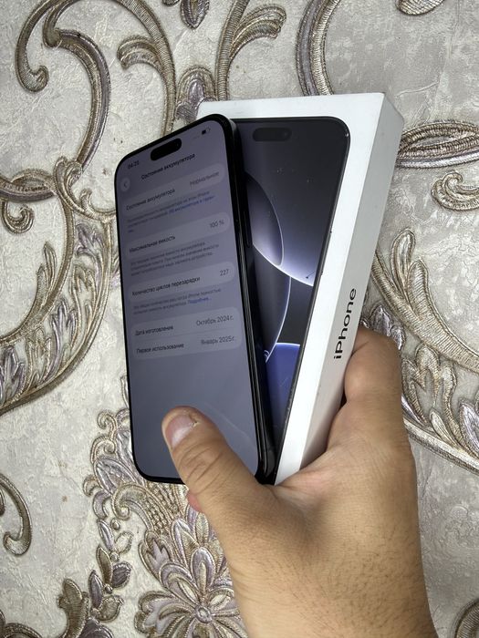 iPhone 16 ProMax 512Gb Natural Black Akk: 100% Kelwamiz