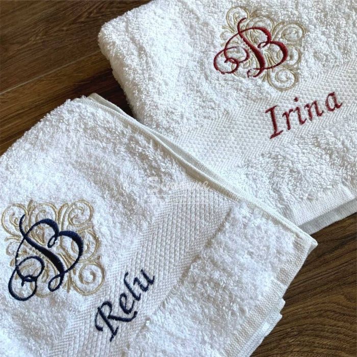 Set prosoape personalizate EL si EA monograma si nume