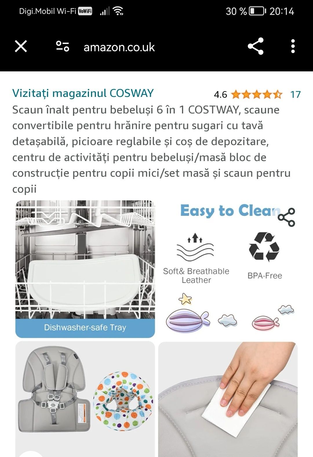 Scaun copil 6 in 1 Baby joy