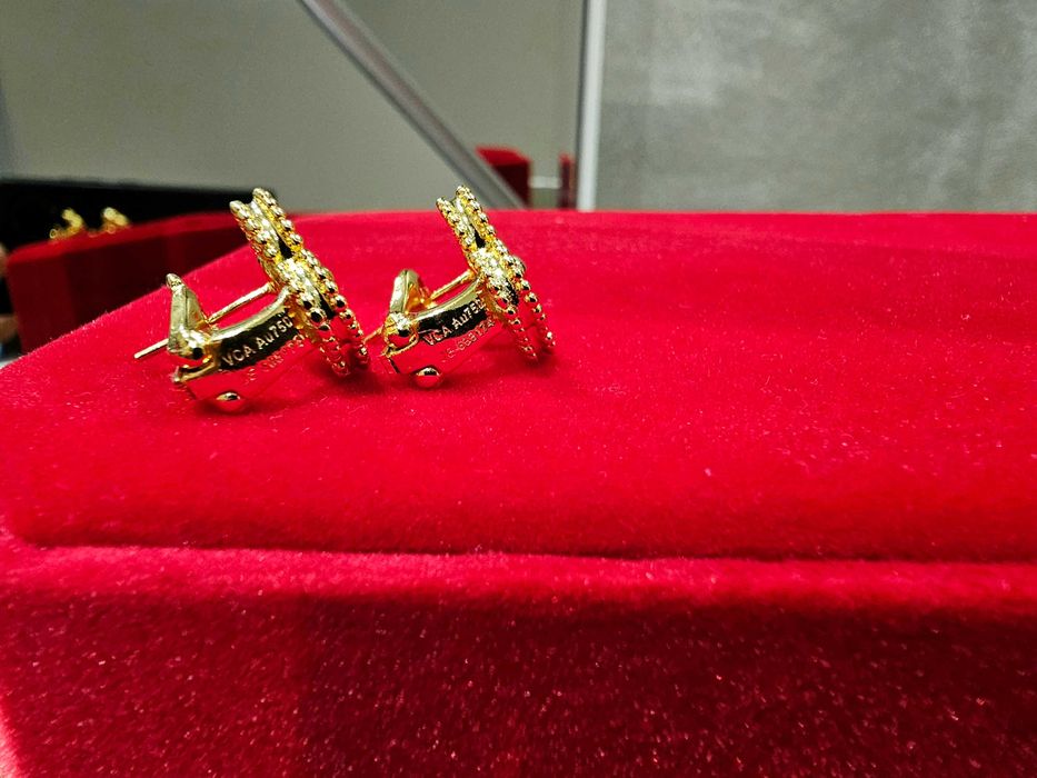 Van Cleef & Arpels VCA Gold Diamond Vintage Alhambra Дамски Обеци
