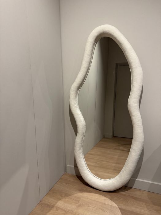 Oglinda decorativa/Oglinda mare handmade LED stil wabisabi – unicat