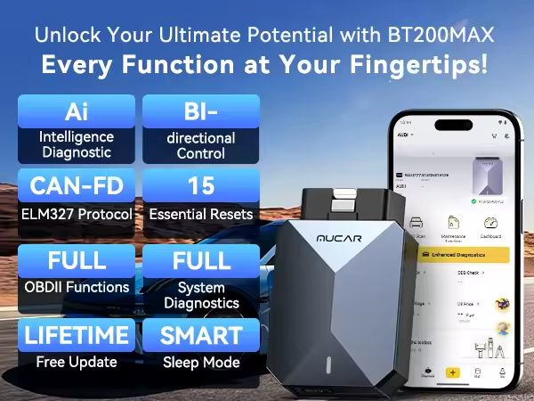 MUCAR BT200 MAX OBD CAN FD не спира да работи диагностика за автомобил