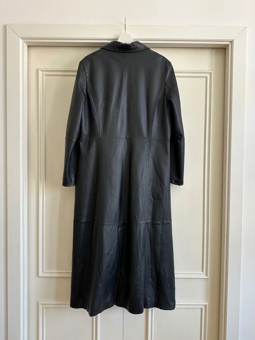 Haină lungă de piele naturală