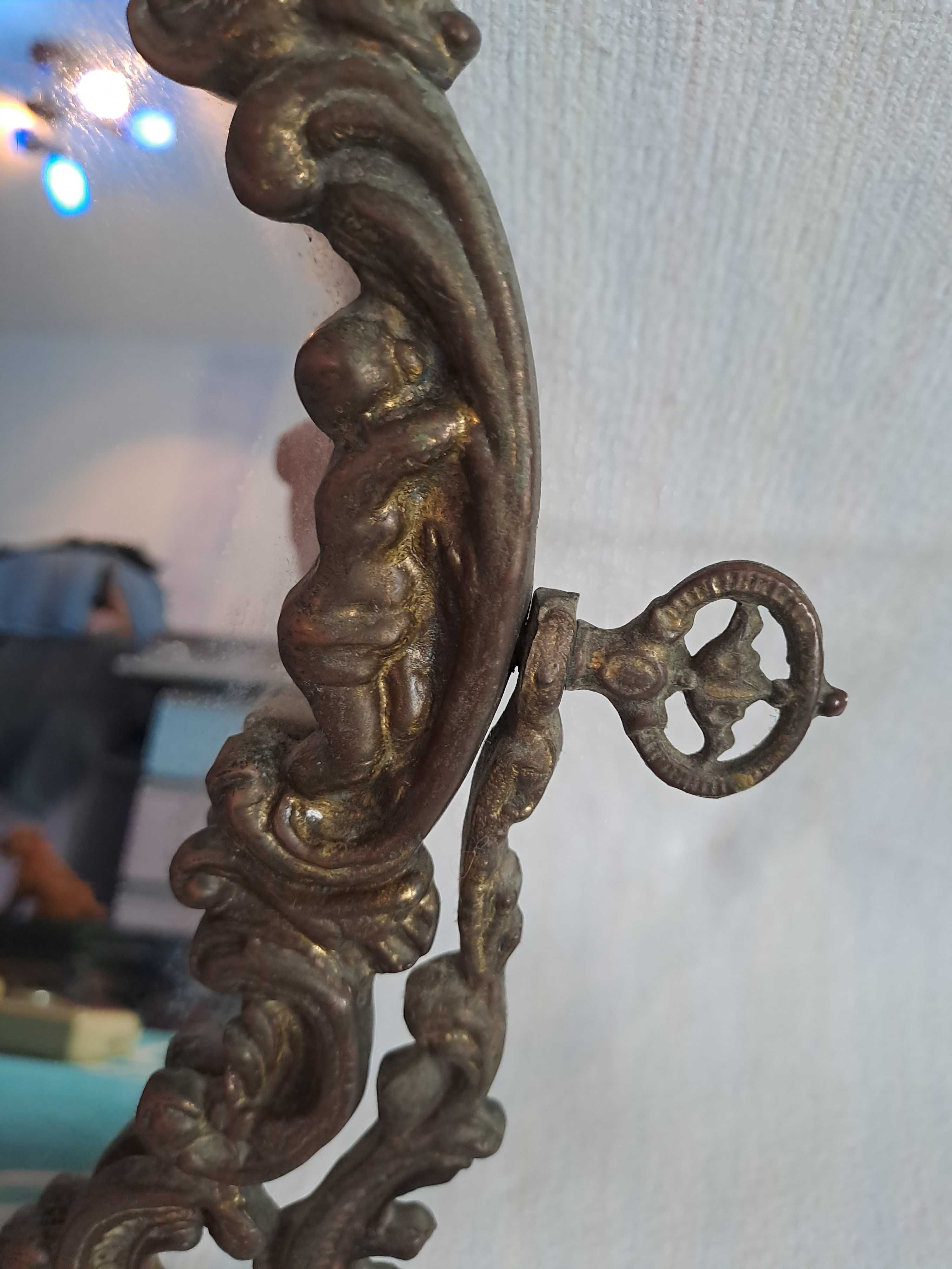 oglinda rama din bronz inaltime 45 cm decor folosinta