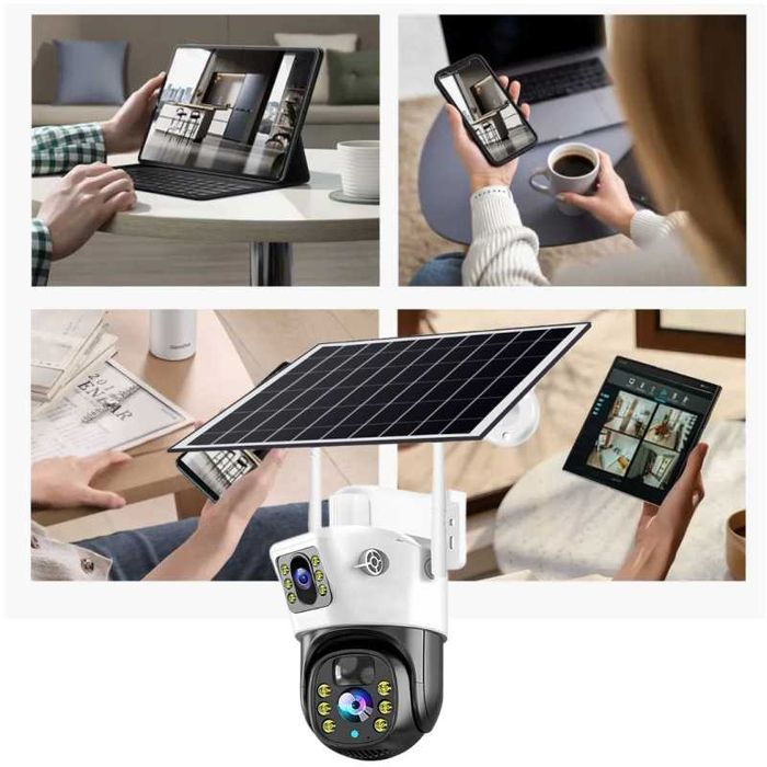 Cameră dubla, duala  cartela sim 4G IR fără fir Alarma  microfon V380