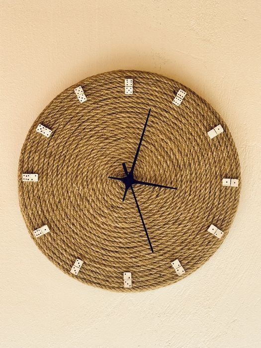 Арт стенен часовник Casa Decorator – дърво & въже, ръчна изработка