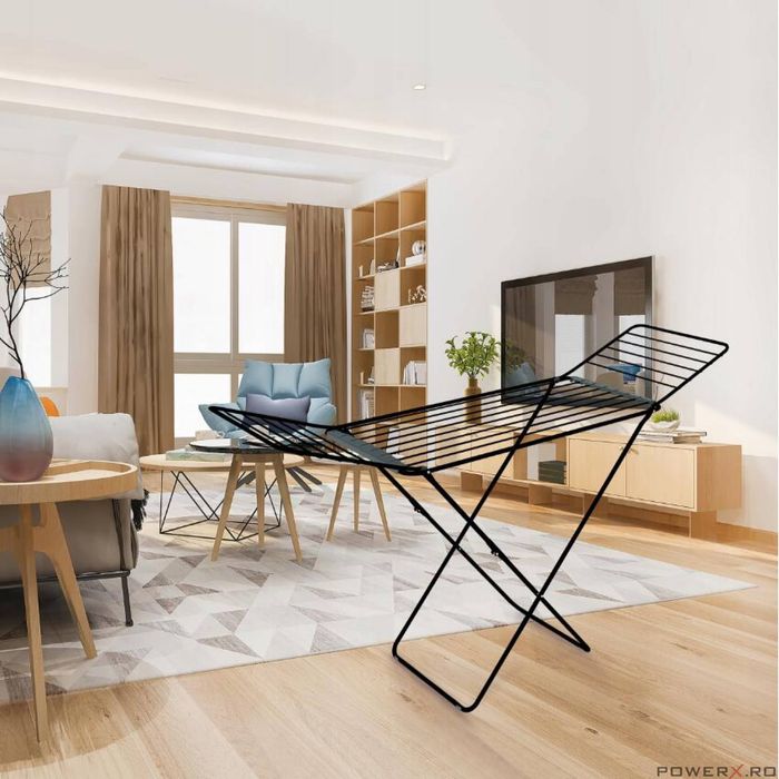 Uscator vertical pentru rufe, 178 x 55 x 106 cm, negru, model 203,