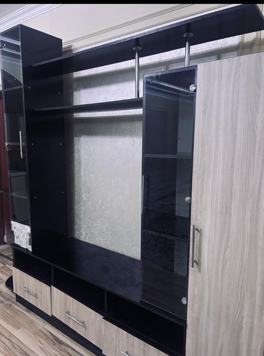 Теледидар,кітап шкафы