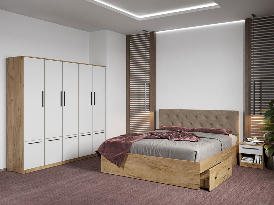 Set dormitor complet Stejar Auriu - Madrid - C81