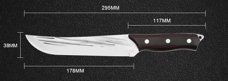 Maceta, Cutit forjat Bowie mare 30 cm, Oțel inoxidabil, teaca piele