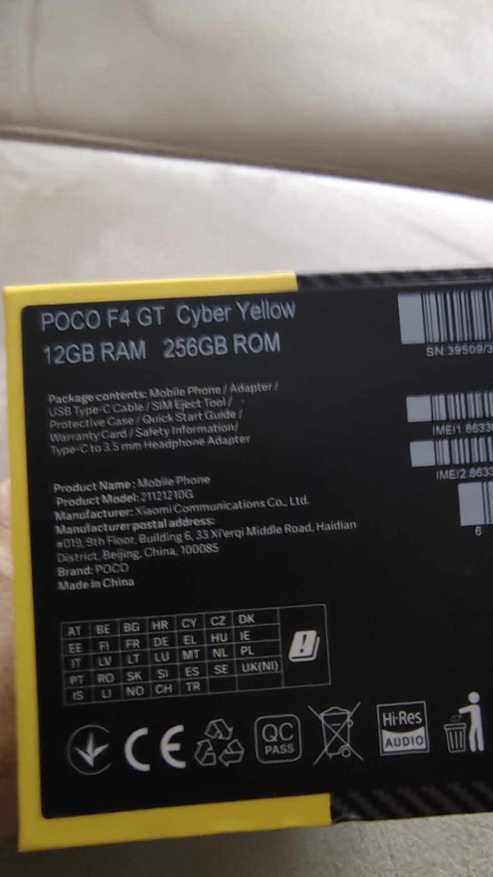 Poco F4 gt 5g 12GB RAM/256 ROM