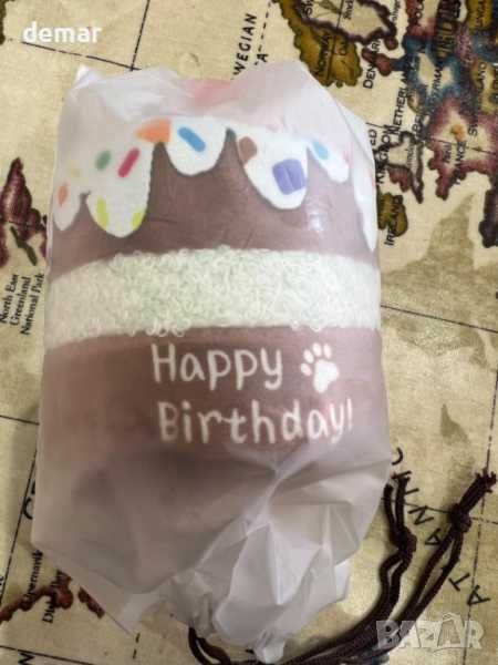 lifefav Dog Birthday Cake Toy Скърцаща играчка за кучета, торта