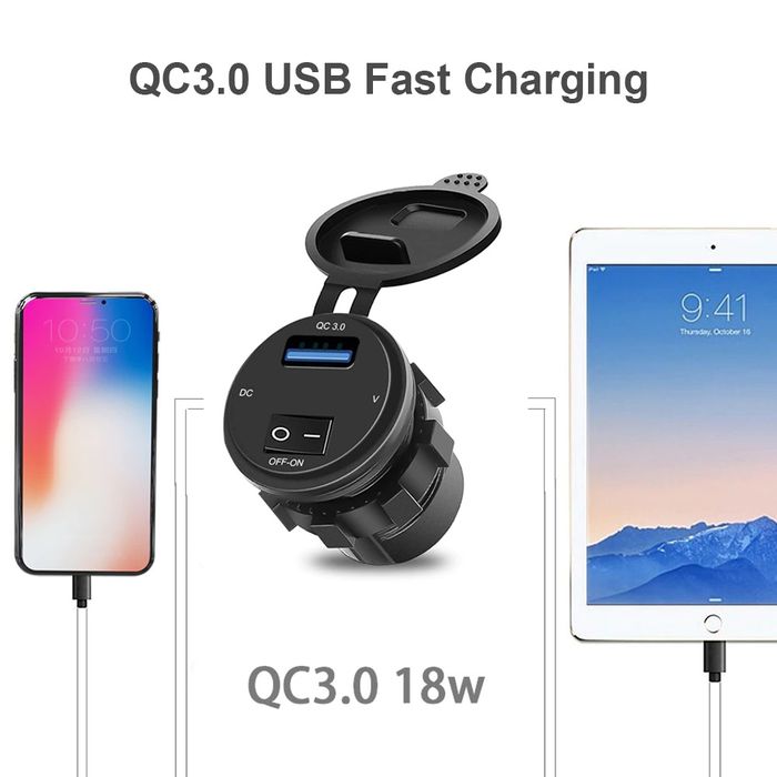 Priza auto cu incarcare USB cu indicator de voltaj