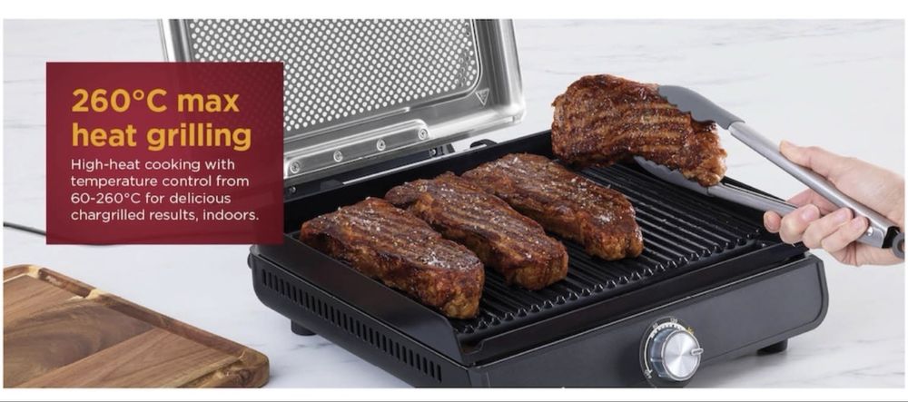 Gratar electric Ninja GR101EU, plita plus gratar in acelasi dispozitiv