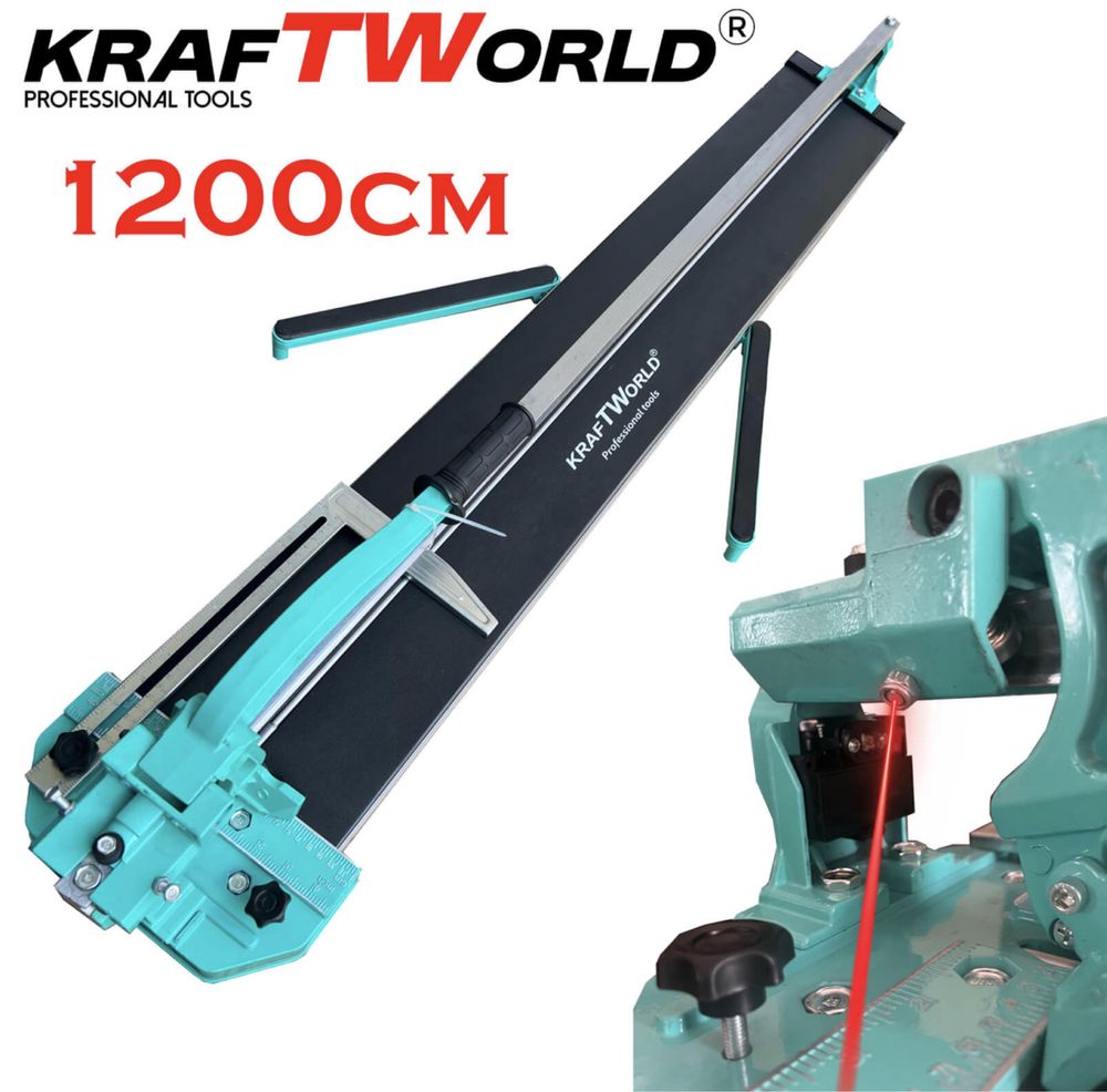 Машина за Рязане на Плочки 1200мм KraftWorld с Лазер Нов Модел 2024