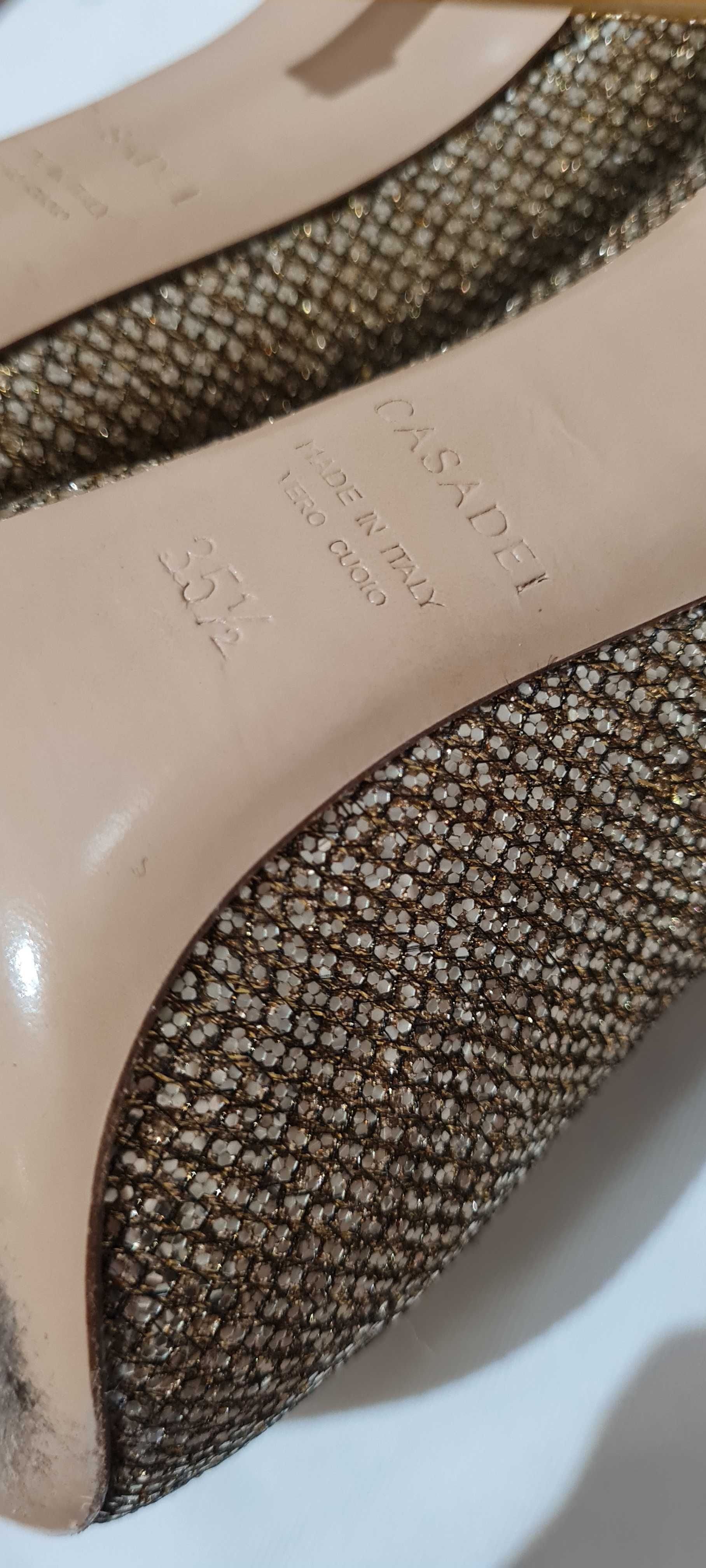 Noi - Casadei pantofi blade gold glitter 35.5