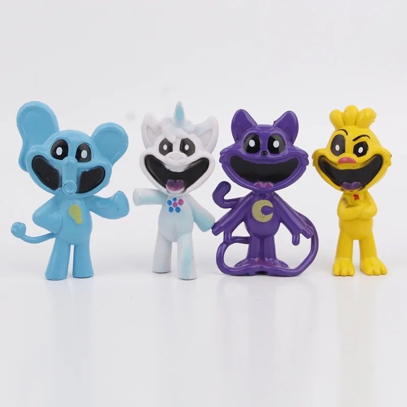 Set cu 8 figurine Smiling Critters, Creaturi zambitoare, CatNap, NOI