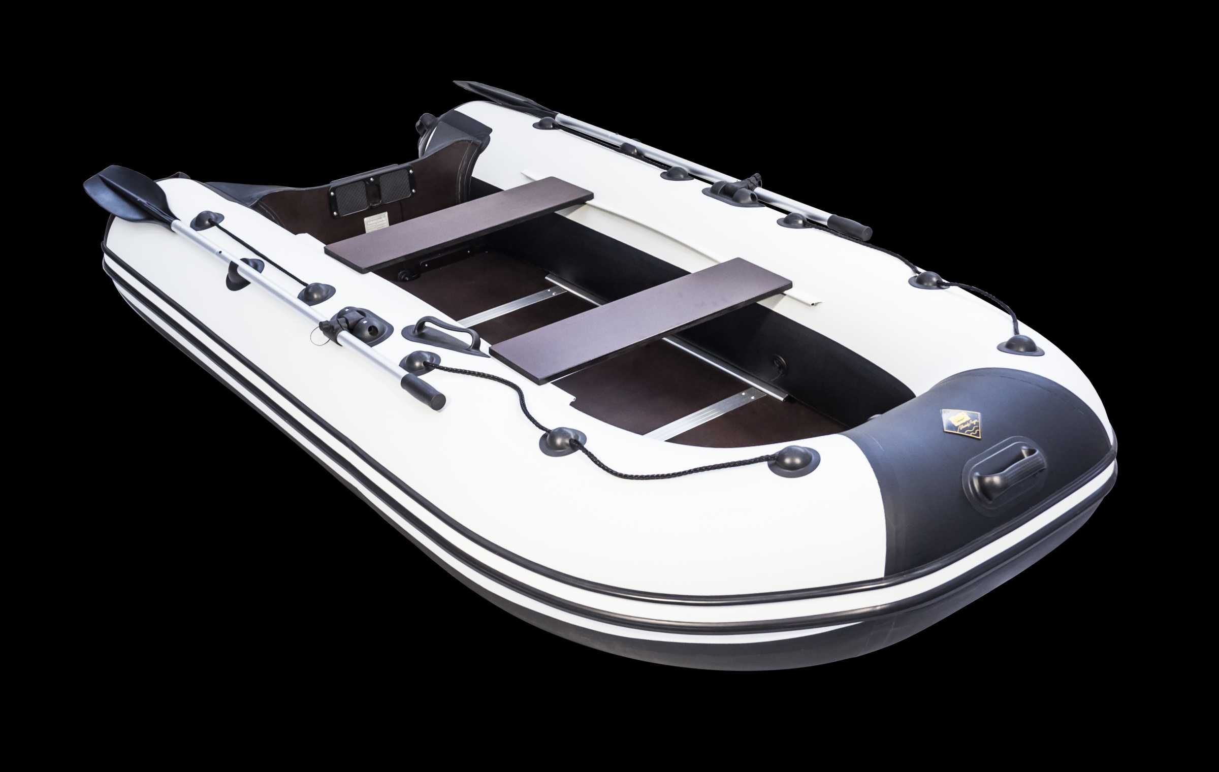 Лодка Ривьера 2900 СК светло-серый/черный и камуфляж камыш