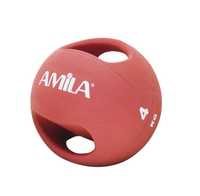 Медицинска Топка с Хват Amila Dual Ball 4 кг, Фитнес Топки с Дръжки