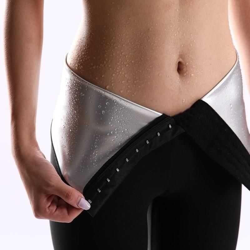 Pantaloni modelatori cu talie corset din neopren efect Sauna CDFIT058
